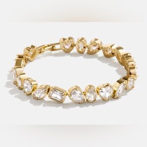 Exquisite tennis style bracelet with asymmetrical cut Swarovski crystals BNIB
